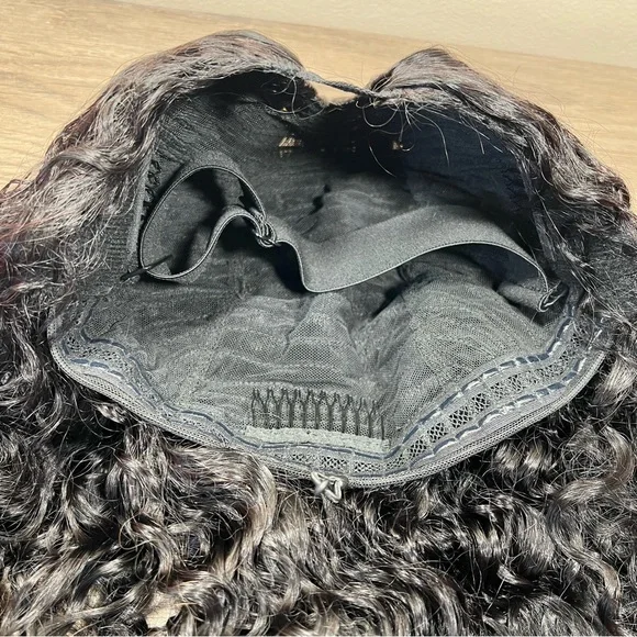 UNICE InvisiBlend V Part Water Wave Mixed Curly Human Hair 20 Inch Wig